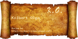 Kolbert Olga névjegykártya