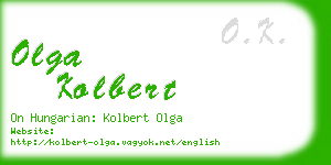 olga kolbert business card